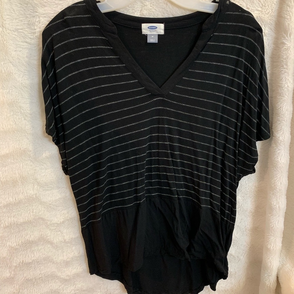 Old Navy Black Striped Shirt